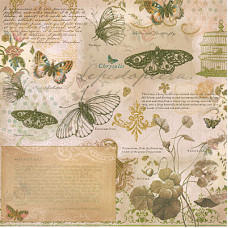 Односторонняя скрапбумага Mariposa Butterfly Collage with Gold Foil от DCWV