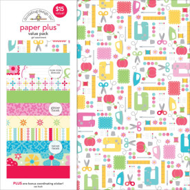 Набір паперу Girl 30х30 см 8 аркушів + наклейки від Doodlebug