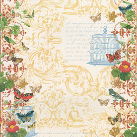 Односторонняя скрапбумага Mariposa Fancy Edge with Gold Glitter от DCWV