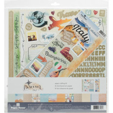 Набір двостороннього паперу Italy, 10 аркушів + лист з наклейками від Paper House