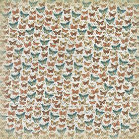 Односторонній скраппапір Mariposa Small Butterflies with Gold Glitter від DCWV