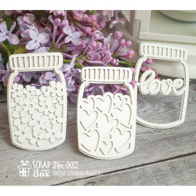 3d чипборд баночки с любовью, 103*54 мм от Scrapbox