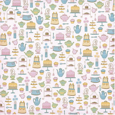 Односторонняя скрапбумага Tea Party with Glitter от DCWV