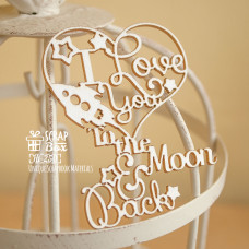 Чіпборд "I love you to the moon and back" з сердечком, 59 * 70 мм від Scrapbox