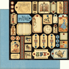 Лист вирубування для скрапбукінгу в формі тегів Playtimes Past Die-cut Tags від Graphic 45