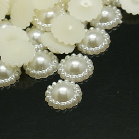 Набір перламутрових квітів, кремовий, 10 шт, 10,5 * 4,5 мм 