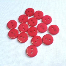 Набір круглих пластикових гудзиків, 5 шт, червоний