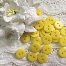 Набор круглых пластиковых пуговиц, 5 шт, желтый