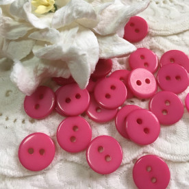 Набір круглих пластикових гудзиків, 5 шт, яскраво-рожевий