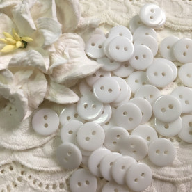 Набор круглых пластиковых пуговиц, 5 шт, белый