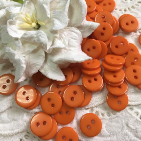 Набір круглих пластикових гудзиків, 5 шт, морквяний 