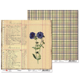 Двусторонняя бумага "Heritage" 1, 1 лист , 30*30 см от Rosa