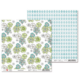 Двусторонняя бумага "Flowers time" 2, 1 лист , 30*30 см от Rosa