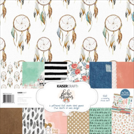 Набір паперу Boho Dreams, 12 аркушів + лист з наклейками від Kaisercraft