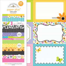 Набор бумаги Floral, 8 листов + лист с наклейками от Doodlebug