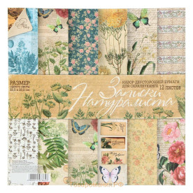 Набір паперу "Записки натураліста", 12 аркушів, 30 * 30 см, 160 г / м2 від АртУзор