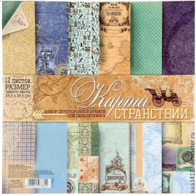 Набір паперу "Карта Мандрів", 12 аркушів, 30 * 30 см, 160 г / м2 від АртУзор