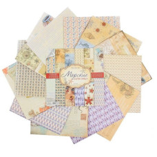 Набір двостороннього паперу "Морські замальовки", 12 л, 29,5 * 29,5 см, 160 г / м2 від АртУзор