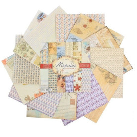 Набір двостороннього паперу "Морські замальовки", 12 л, 29,5 * 29,5 см, 160 г / м2 від АртУзор