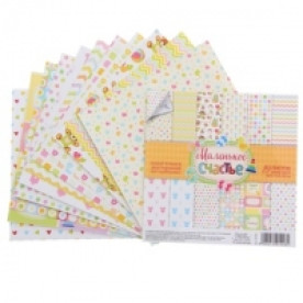Набор бумаги "Маленькое счастье", 12 листов, 14,5*14,5 см, 180 г/м2 от АртУзор
