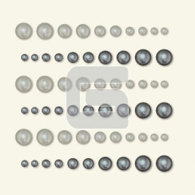 Набір напівперлин Opaline Platinuim Pearl 60 шт.,  BasicGrey