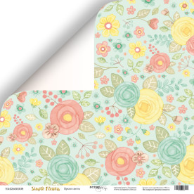 Аркуш двостороннього паперу Яскраві квіти 30 * 30 см від Scrapmir