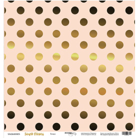 Аркуш одностороннього паперу з золотим тисненням 30x30 Точки від Scrapmir
