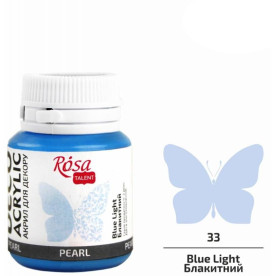 Акрил для декора, 73 Голубой, перламутр, 20 мл, ROSA TALENT