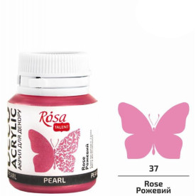 Акрил для декора, 77 розовый, перламутр, 20 мл, ROSA TALENT