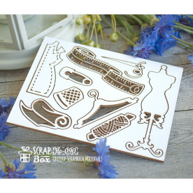 Чипборд набор швейный малый с манекеном, 114*89 мм от ScrapBox