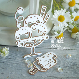 Чипборд мороженое с шоколадом, 67*46 мм от ScrapBox