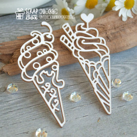 Чипборд мороженое в рожках, 31*72 мм от ScrapBox