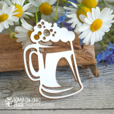 Чіпборд кухоль пива, 38х55мм, ScrapBox