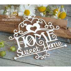 Чіпборд "Home Sweet Home" з вензелями, 74 * 66 мм від ScrapBox