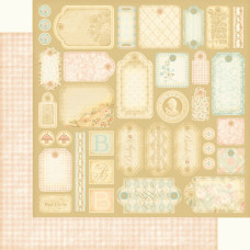 Двусторонний лист высечек в форме тегов Baby 2 Bride Tags от Graphic 45