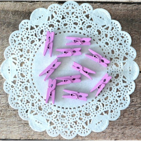 Набір дерев'яних прищіпок, колір лавандовий, 10 шт, 2,5 см від Hobby & You