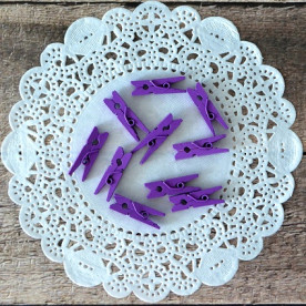 Набор деревянных прищепок , цвет сиреневый, 10 шт, 2,5 см от Hobby&You