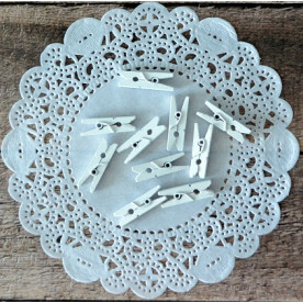 Набор деревянных прищепок , цвет белый, 10 шт, 2,5 см от Hobby&You