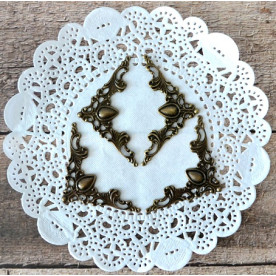 Куточки металеві мереживні, бронза, 4,1 * 4,1 см від Hobby & You