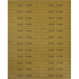Стикеры крафт бумага , "Hand made", 1 лист, 24 шт, Hobby&You