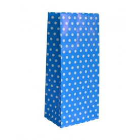 Подарунковий пакетик, синій горошок, розмір 190 * 95 * 65 мм від Hobby & You
