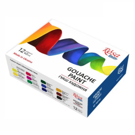 Набор художественных красок гуашевых, 12 шт, 40 мл, Rosa Studio