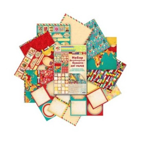 Набір двостороннього паперу "Велика мандрівка" 12 аркушів, 160 гр / м2 від АртУзор