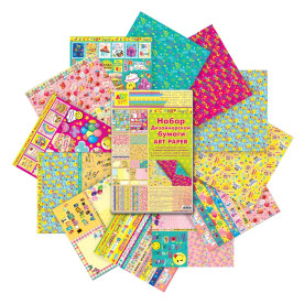 Набор двусторонней бумаги "С Днем Рождения" 12 листов, 160 гр/м2 от АртУзор