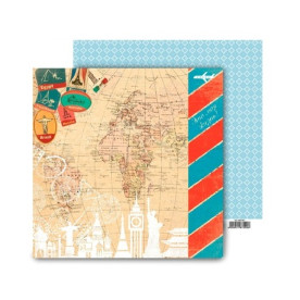Аркуш двостороннього паперу Карта, 29,5 * 29,5 см від АртУзор