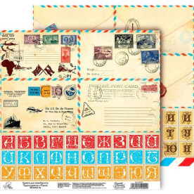 Аркуш двостороннього паперу Листи, 29,5 * 29,5 см від АртУзор