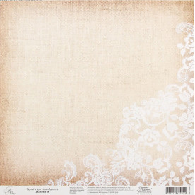 Лист односторонней бумаги "Кружево на холсте", 29,5*29,5 см от АртУзор