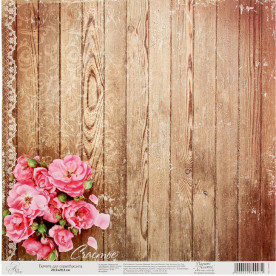 Лист односторонней бумаги "Пионы", 29,5*29,5 см от АртУзор