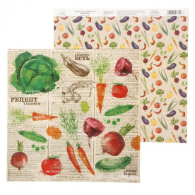 Папір для скрапбукінгу "Овочі", 29,5 * 29,5 см 180 гр / м2 від АртУзор