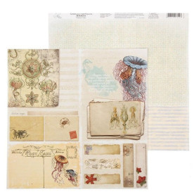 Папір для скрапбукінгу "Підводний світ", 29,5 * 29,5 см 180 гр / м2 від АртУзор